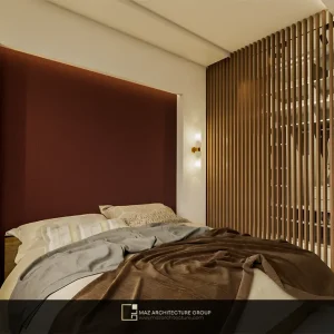 طراحی داخلی و رندر اتاق مستر